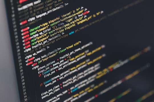 code on screen in dark theme